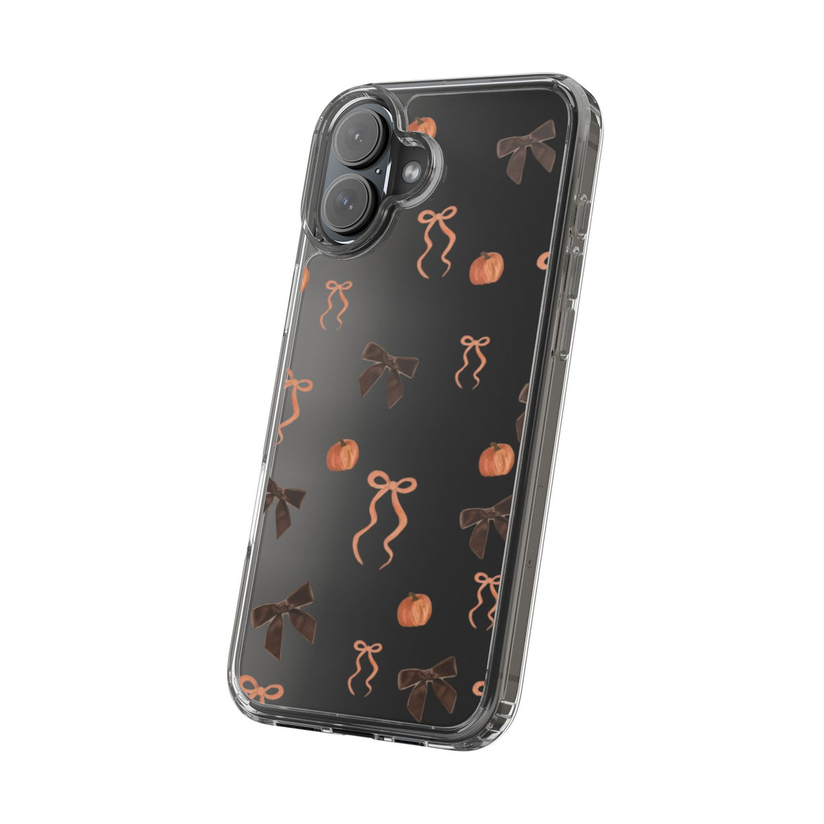 Pumpkin and Bow Fall- Clear Phone Case