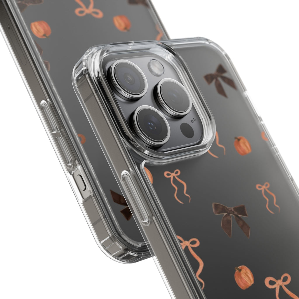 Pumpkin and Bow Fall- Clear Phone Case