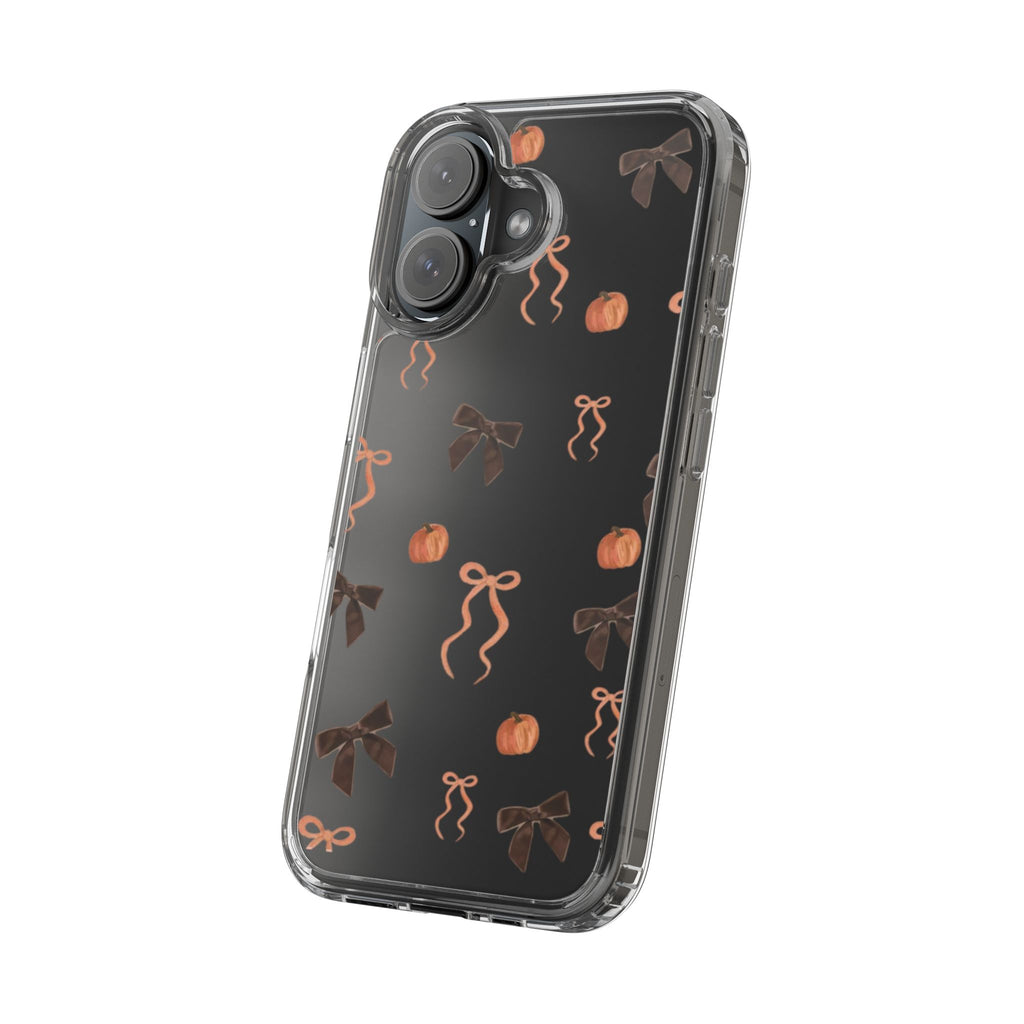 Pumpkin and Bow Fall- Clear Phone Case